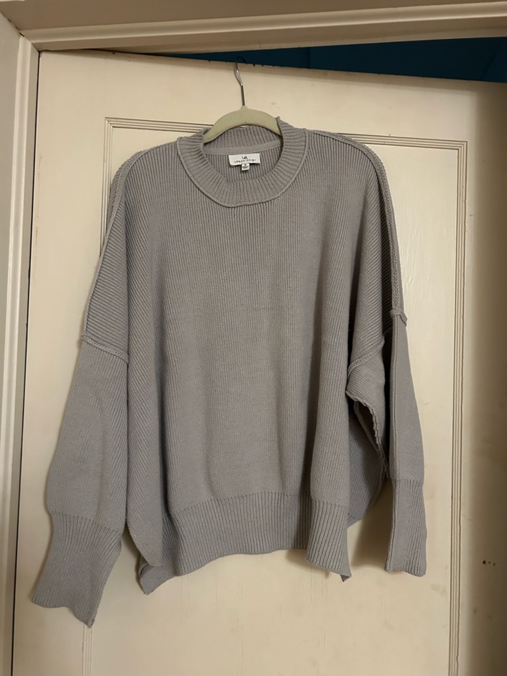Oversized Crewneck Sweater in Light Gray
